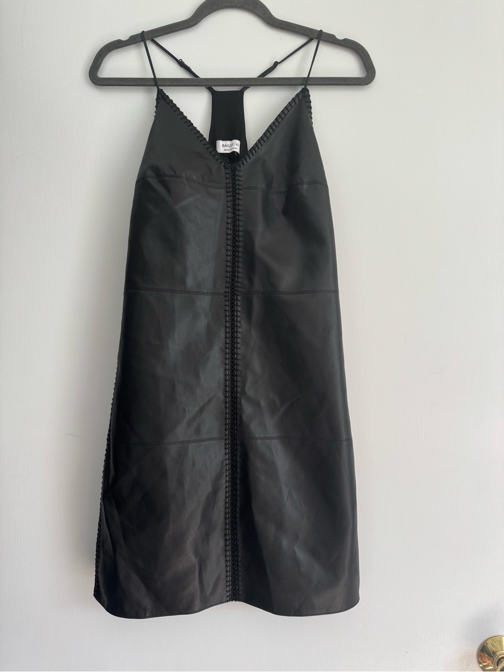 Faux Leather Halter Dress